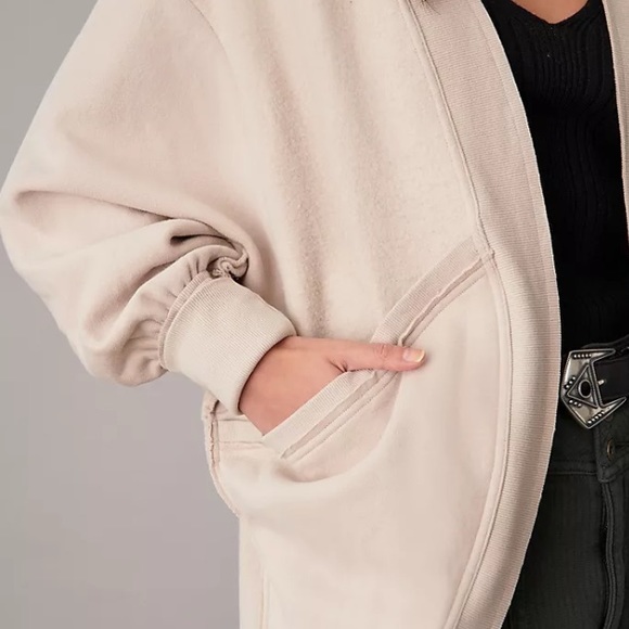 Anthropologie Pilcro Aubrey Draped Cardigan Open Front Beige Size L/XL - Picture 3 of 14